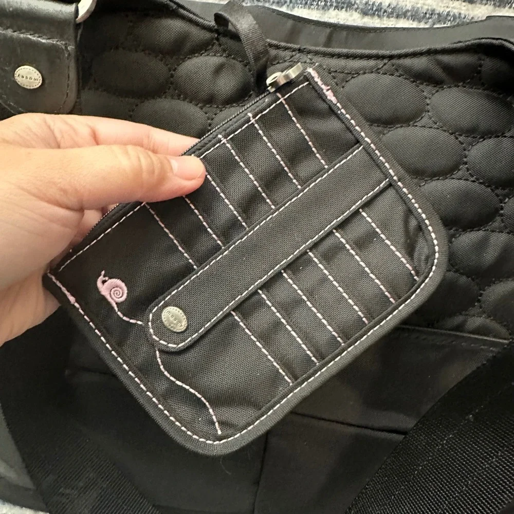 Mosey‎ Life Quilted Black Large Diaper Tote Shoulder Bag Zip Multicompartment